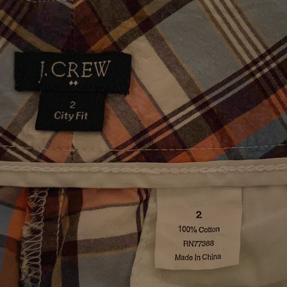 🌸$5 J. Crew City Fit shorts, low rise, plaid, size 2 - Picture 6 of 7